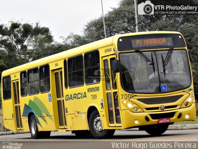 Viação Garcia 7509 na cidade de Maringá, Paraná, Brasil, por Victor Hugo Guedes Pereira. ID da foto: 4298536.