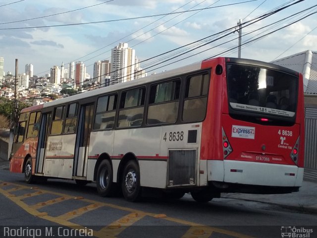 Express Transportes Urbanos Ltda 4 8638 na cidade de São Paulo, São Paulo, Brasil, por Jonathan  Aguiar Correa. Número da foto: #4304670.