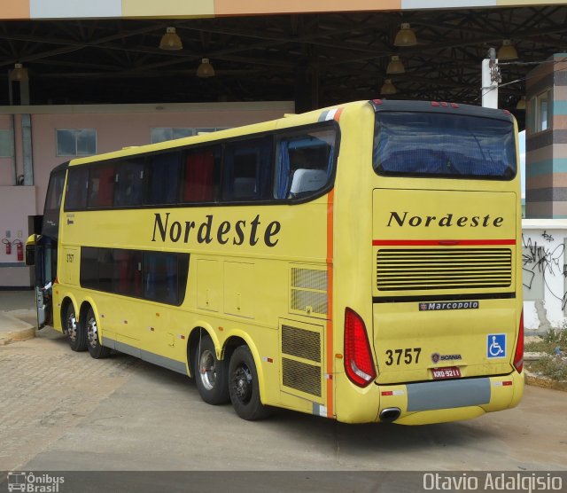 Viação Nordeste 3757 na cidade de Mossoró, Rio Grande do Norte, Brasil, por Otavio Adalgisio. Número da foto: #4305100.