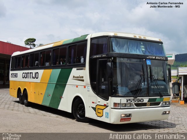 Empresa Gontijo de Transportes 15590 na cidade de João Monlevade, Minas Gerais, Brasil, por Antonio Carlos Fernandes. ID da foto: 4305201.