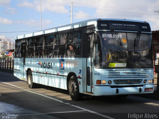 VICASA - Viação Canoense S.A. 3606 na cidade de Porto Alegre, Rio Grande do Sul, Brasil, por Felipe Alves. ID da foto: 4304940.