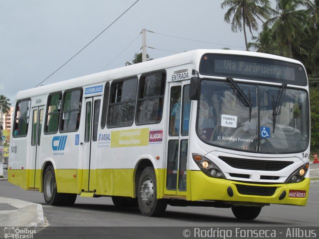 CM Transporte e Turismo 1410 na cidade de Maceió, Alagoas, Brasil, por Rodrigo Fonseca. Número da foto: #4309540.