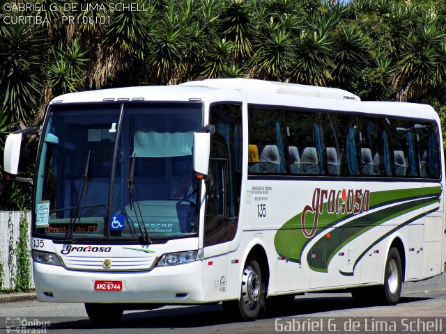 Viação Graciosa 135 na cidade de Curitiba, Paraná, Brasil, por Gabriel Giacomin de Lima. ID da foto: 4310119.