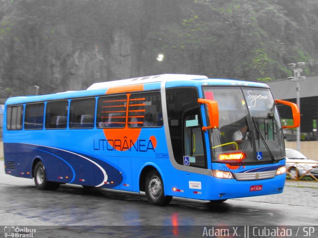 Litorânea Transportes Coletivos 5086 na cidade de Santos, São Paulo, Brasil, por Adam Xavier Rodrigues Lima. ID da foto: 4310148.