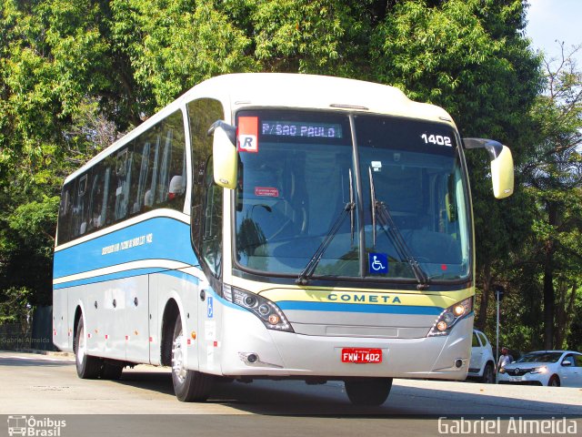 Viação Cometa 1402 na cidade de São Paulo, São Paulo, Brasil, por Gabriel Almeida. ID da foto: 4361960.