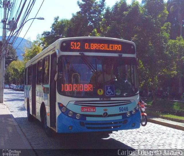 Viação Cascatinha 5046 na cidade de Petrópolis, Rio de Janeiro, Brasil, por Carlos Eduardo Araújo dos Santos. ID da foto: 4381948.