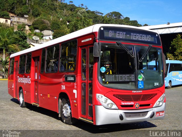 Viação Dedo de Deus 314 na cidade de Teresópolis, Rio de Janeiro, Brasil, por Lucas Lima. ID da foto: 4386684.