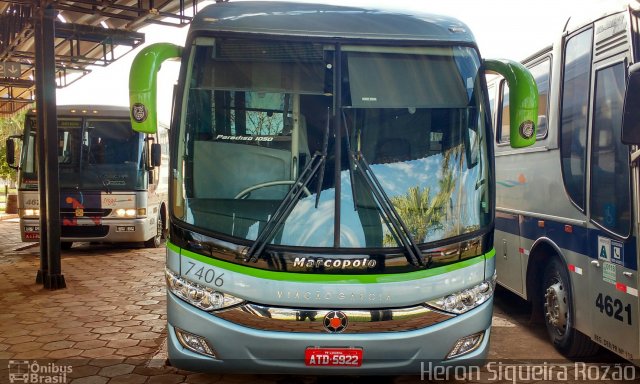 Viação Garcia 7406 na cidade de Barbosa Ferraz, Paraná, Brasil, por Heron Siqueira Rozão. ID da foto: 4390123.