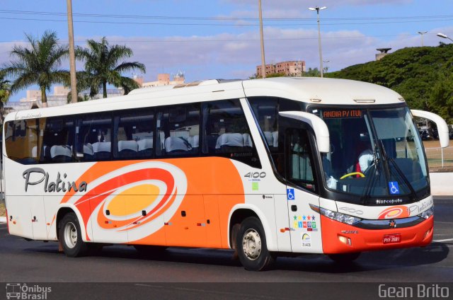 Viação Platina 4100 na cidade de Uberlândia, Minas Gerais, Brasil, por Gean Brito. ID da foto: 4391106.