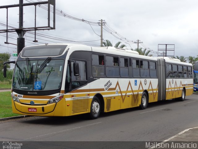 Companhia Carris Porto-Alegrense 0834 na cidade de Porto Alegre, Rio Grande do Sul, Brasil, por Mailson Amâncio. Número da foto: #4393715.