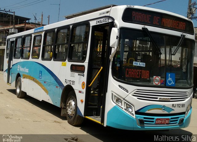 Auto Viação Vera Cruz - Belford Roxo RJ 112.181 na cidade de Belford Roxo, Rio de Janeiro, Brasil, por Matheus Silva. ID da foto: 4392717.