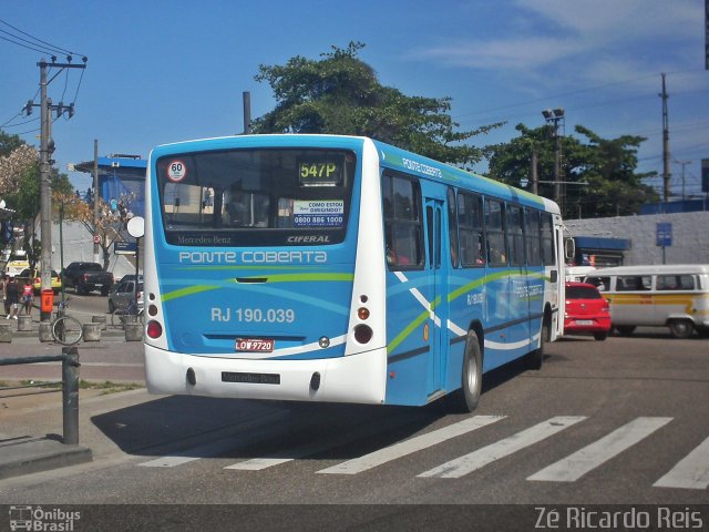 Viação Ponte Coberta RJ 190.039 na cidade de Rio de Janeiro, Rio de Janeiro, Brasil, por Zé Ricardo Reis. Número da foto: #4397591.