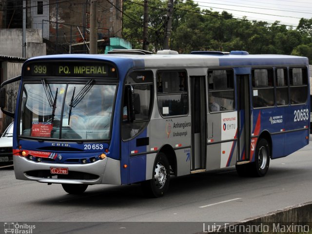 Auto Viação Urubupungá 20.653 na cidade de São Paulo, São Paulo, Brasil, por Luiz Fernando Maximo. ID da foto: 4399340.