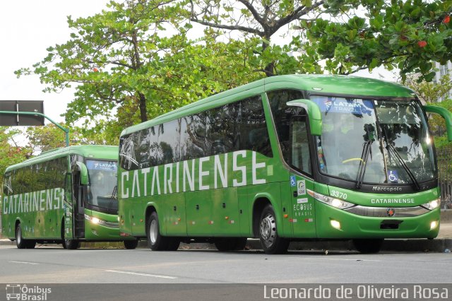 Auto Viação Catarinense 3370 na cidade de Rio de Janeiro, Rio de Janeiro, Brasil, por Diego Oliveira. ID da foto: 4399493.