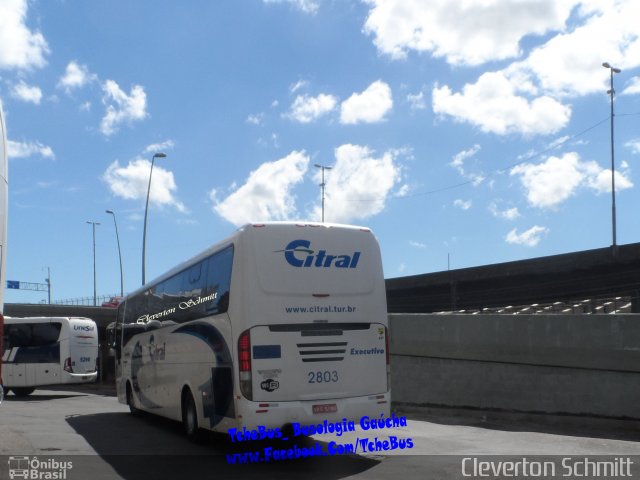 Citral Transporte e Turismo 2803 na cidade de Porto Alegre, Rio Grande do Sul, Brasil, por Cleverton Schmitt. ID da foto: 4402136.