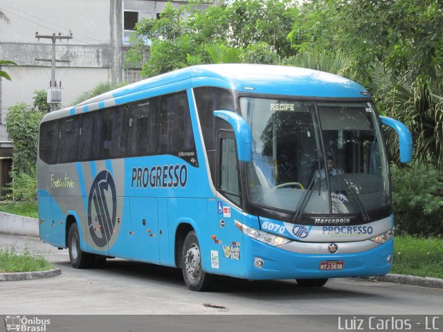 Auto Viação Progresso 6070 na cidade de Recife, Pernambuco, Brasil, por Luiz Carlos de Santana. ID da foto: 4401367.