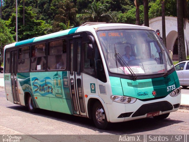 Viação Piracicabana Santos 5733 na cidade de Santos, São Paulo, Brasil, por Adam Xavier Rodrigues Lima. Número da foto: #4400433.