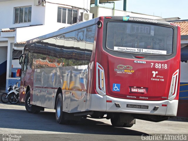 Transwolff Transportes e Turismo 7 8818 na cidade de São Paulo, São Paulo, Brasil, por Gabriel Almeida. Número da foto: #4365150.