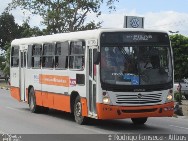 Expresso Metropolitano 1715 na cidade de Maceió, Alagoas, Brasil, por Rodrigo Fonseca. Número da foto: #4364481.