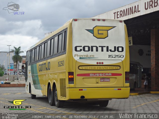 Empresa Gontijo de Transportes 15250 na cidade de Coronel Fabriciano, Minas Gerais, Brasil, por Valter Francisco. Número da foto: #4365478.
