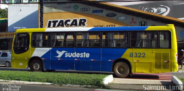 Viação Sudeste 8322 na cidade de Cachoeiro de Itapemirim, Espírito Santo, Brasil, por Saimom  Lima. ID da foto: 4403190.