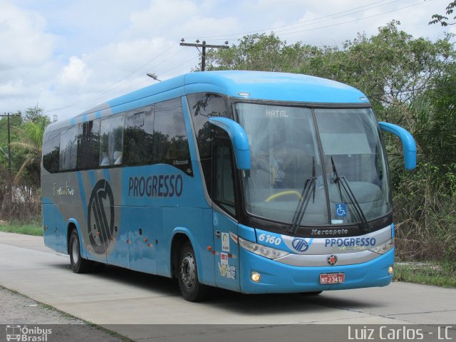 Auto Viação Progresso 6160 na cidade de Recife, Pernambuco, Brasil, por Luiz Carlos de Santana. ID da foto: 4405505.