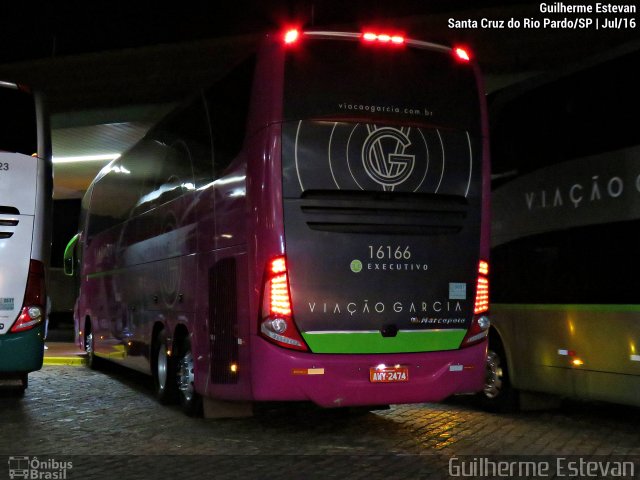 Viação Garcia 16166 na cidade de Santa Cruz do Rio Pardo, São Paulo, Brasil, por Guilherme Estevan. ID da foto: 4405214.