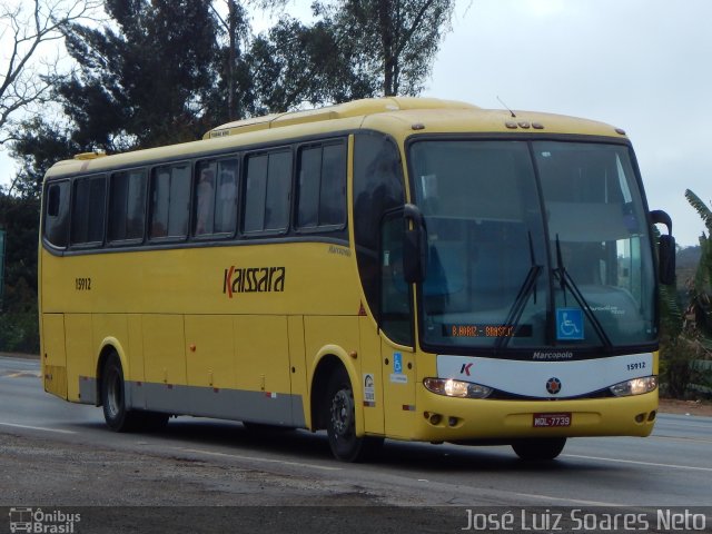 Kaissara - Viação Caiçara 15912 na cidade de Conselheiro Lafaiete, Minas Gerais, Brasil, por José Luiz Soares Neto. Número da foto: #4412624.