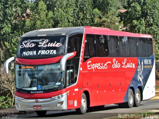 Expresso São Luiz 7880 na cidade de Anápolis, Goiás, Brasil, por Nathanael de Jesus  Azevedo. Número da foto: #4419311.