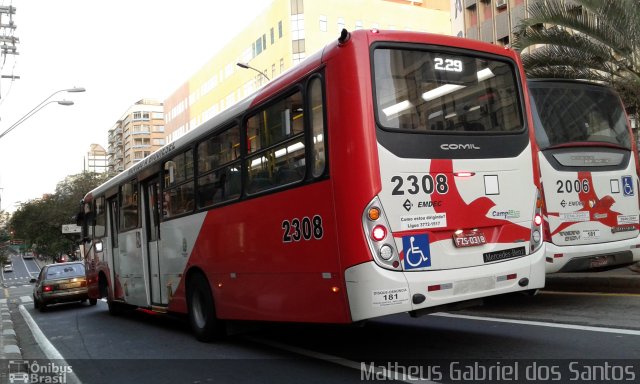 Expresso CampiBus 2308 na cidade de Campinas, São Paulo, Brasil, por Matheus Gabriel dos Santos. Número da foto: #4422311.