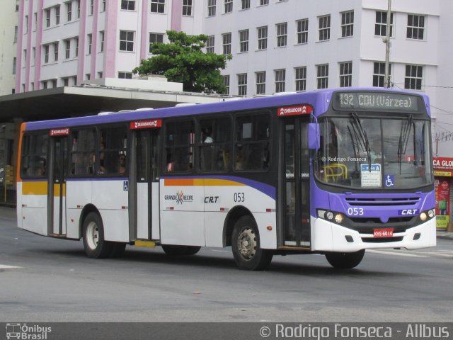 CRT - Cidade do Recife Transportes 053 na cidade de Recife, Pernambuco, Brasil, por Rodrigo Fonseca. ID da foto: 4421535.