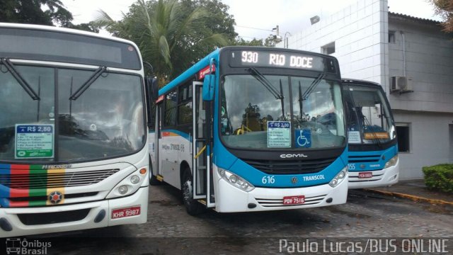 Transcol - Transportes Coletivos Ltda. 616 na cidade de Olinda, Pernambuco, Brasil, por Paulo Lucas. Número da foto: #4424049.