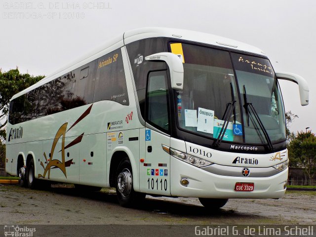 Viação Araujo 10110 na cidade de Bertioga, São Paulo, Brasil, por Gabriel Giacomin de Lima. Número da foto: #4423847.