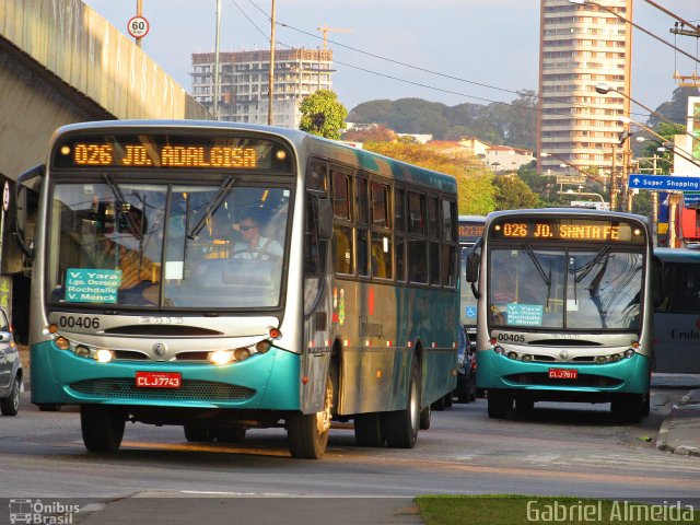 Auto Viação Urubupungá 00406 na cidade de Osasco, São Paulo, Brasil, por Gabriel Almeida. Número da foto: #4370094.