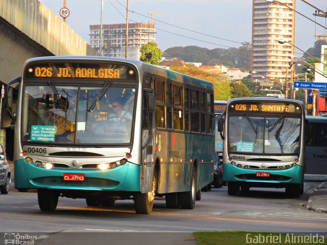 Auto Viação Urubupungá 00406 na cidade de Osasco, São Paulo, Brasil, por Gabriel Almeida. ID da foto: 4370094.