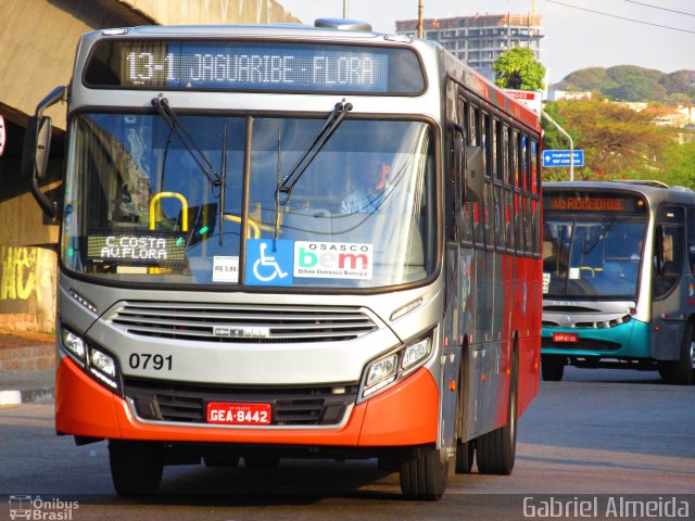 Viação Osasco 0791 na cidade de Osasco, São Paulo, Brasil, por Gabriel Almeida. Número da foto: #4370066.