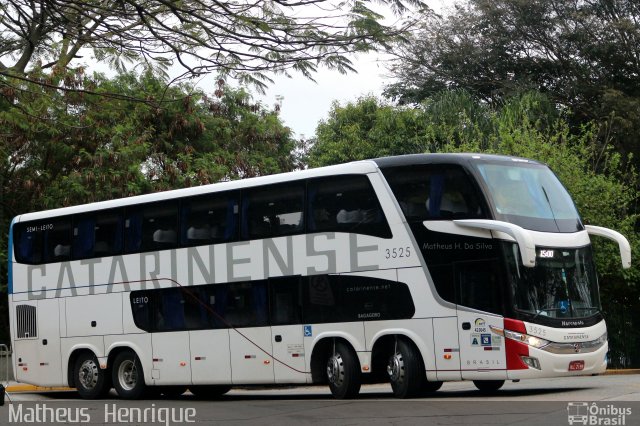 Auto Viação Catarinense 3525 na cidade de São Paulo, São Paulo, Brasil, por Matheus Henrique. ID da foto: 4373493.