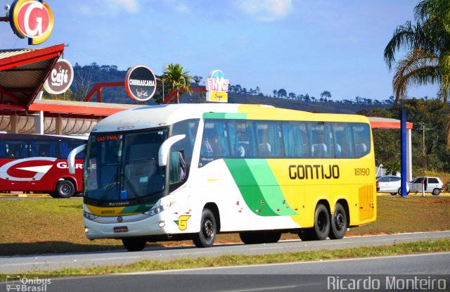 Empresa Gontijo de Transportes 18190 na cidade de Ribeirão Vermelho, Minas Gerais, Brasil, por Ricardo Silva Monteiro. ID da foto: 4373363.