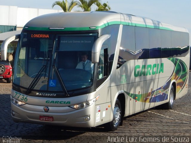 Viação Garcia 7736 na cidade de Londrina, Paraná, Brasil, por André Luiz Gomes de Souza. Número da foto: #4375781.