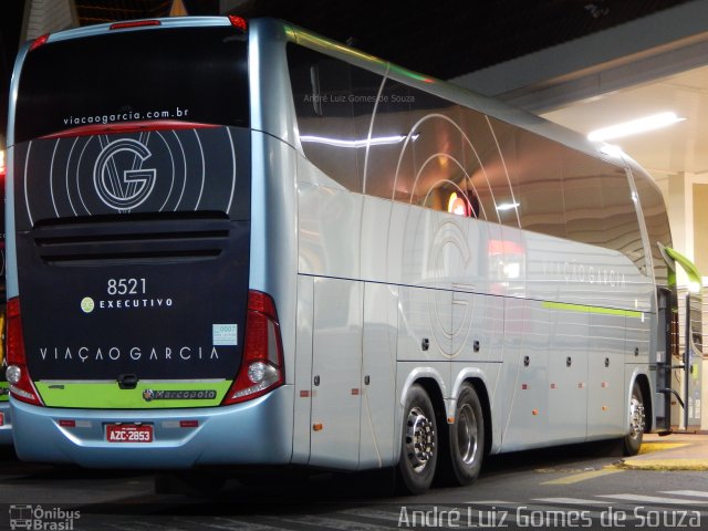 Viação Garcia 8521 na cidade de Pardinho, São Paulo, Brasil, por André Luiz Gomes de Souza. Número da foto: #4381477.