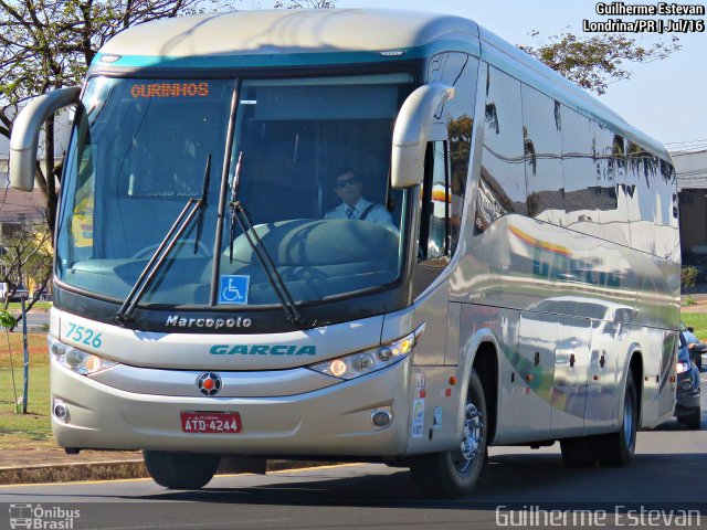 Viação Garcia 7526 na cidade de Londrina, Paraná, Brasil, por Guilherme Estevan. ID da foto: 4380419.