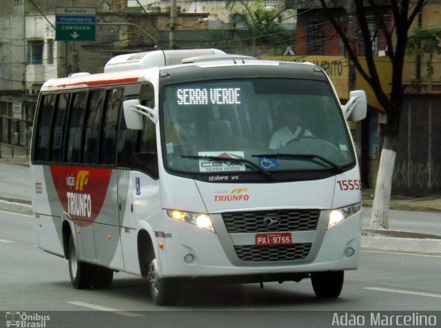 Viação Triunfo 15555 na cidade de Belo Horizonte, Minas Gerais, Brasil, por Adão Raimundo Marcelino. Número da foto: #4430197.