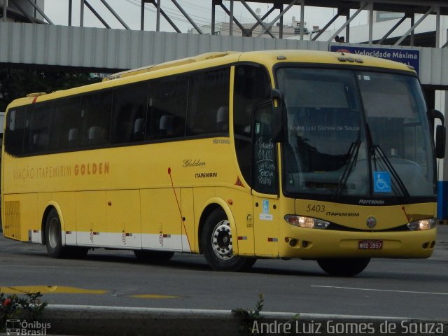 Viação Itapemirim 5403 na cidade de Rio de Janeiro, Rio de Janeiro, Brasil, por André Luiz Gomes de Souza. ID da foto: 4451628.