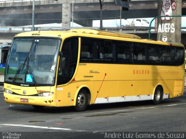 Viação Itapemirim 5403 na cidade de Rio de Janeiro, Rio de Janeiro, Brasil, por André Luiz Gomes de Souza. Número da foto: #4451621.