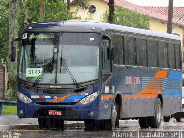 Breda Transportes e Serviços 4024 na cidade de Cubatão, São Paulo, Brasil, por Adam Xavier Rodrigues Lima. Número da foto: #4451624.