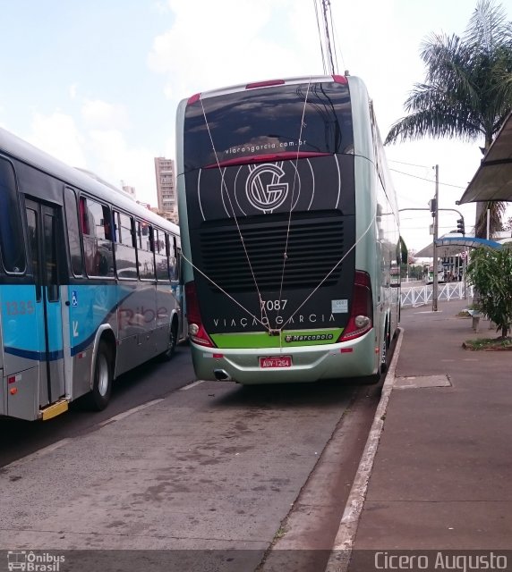 Viação Garcia 7087 na cidade de Ribeirão Preto, São Paulo, Brasil, por Cicero Augusto. ID da foto: 4453524.