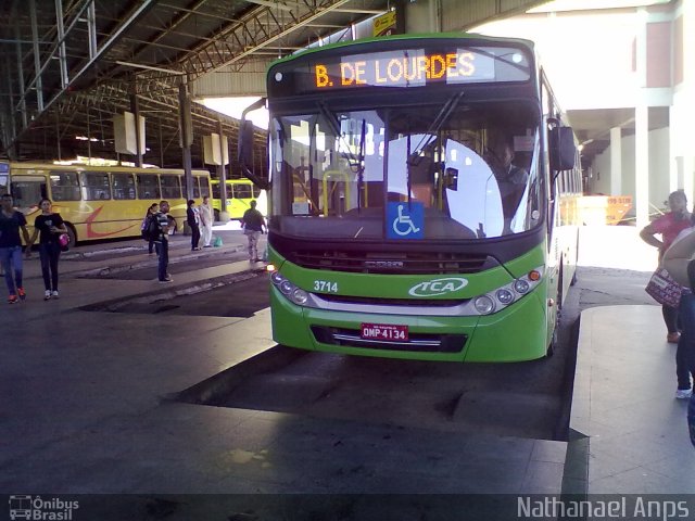 TCA - Transportes Coletivos Anápolis 3714 na cidade de Anápolis, Goiás, Brasil, por Nathanael de Jesus  Azevedo. Número da foto: #4456397.