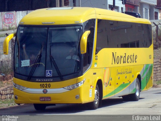 Viação Nordeste 1020 na cidade de Natal, Rio Grande do Norte, Brasil, por Edivan Leal. Número da foto: #4457021.
