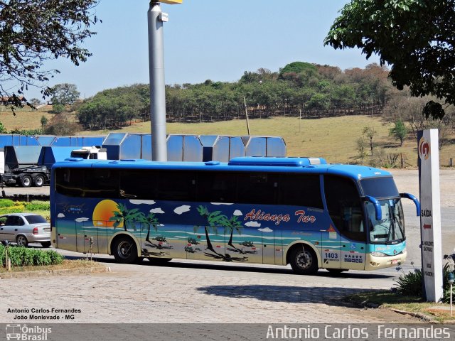 Aliança Tur Transporte de Passageiros e Turismo 1403 na cidade de João Monlevade, Minas Gerais, Brasil, por Antonio Carlos Fernandes. Número da foto: #4457744.