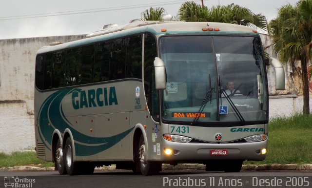 Viação Garcia 7431 na cidade de Ourinhos, São Paulo, Brasil, por Cristiano Soares da Silva. Número da foto: #4457849.